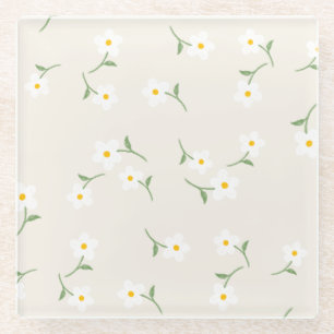 Blumenuntersetzer Cream Daisy Elegante Botanik Glasuntersetzer
