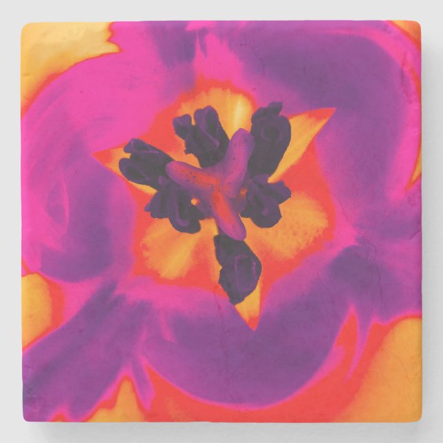 Blumenuntersetzer Tulpe Steinuntersetzer (Vorderseite)