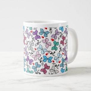 BlumenValentinsgruß-Muster Jumbo-Tasse
