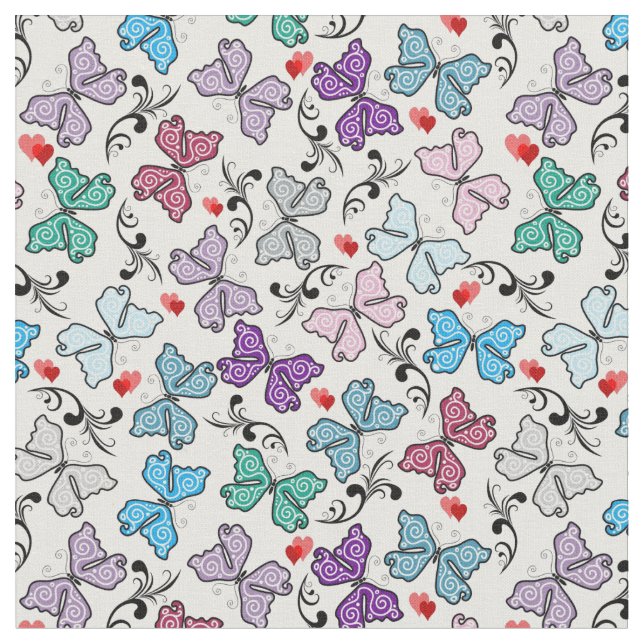 BlumenValentinsgruß-Muster Stoff (Nahaufnahme)