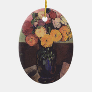 Blumenvase auf einem runden Tisch von Suzanne Vala Keramik Ornament