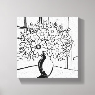 Blumenvase Bouquet Modern Minimalistisch Leinwanddruck