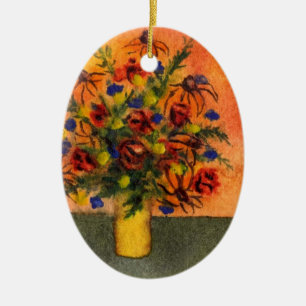 Blumenvase Keramikornament