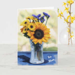 Blumenvase Kunst Sonnenblume Muttertag Karte
