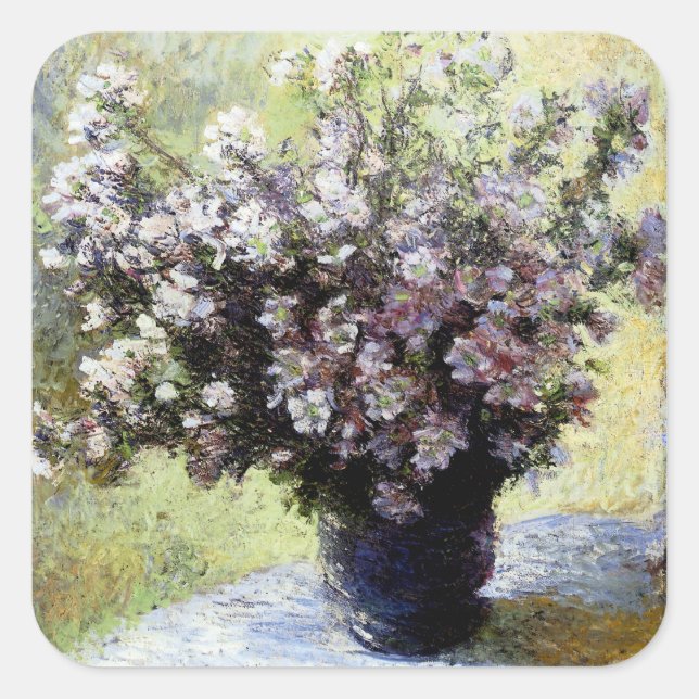 Blumenvase Quadratischer Aufkleber (Vorderseite)