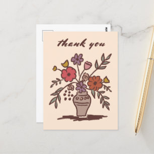 Blumenvase Rustikal Skizze Danke Postkarte