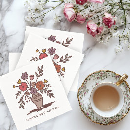 Blumenvase Sketch CUSTOM Hochzeitsstiftung Verlobu Serviette