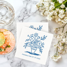 Blumenvase Sketch CUSTOM Hochzeitsstiftung Verlobu Serviette