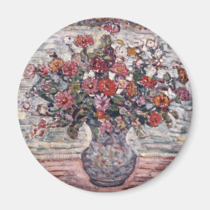 Blumenvase, Zinnias von Maurice Prendergast Magnet