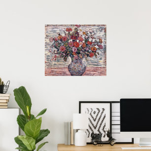 Blumenvase, Zinnias von Maurice Prendergast Poster