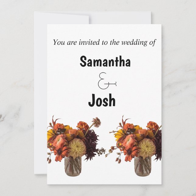 Blumenvasen Einladung zur Hochzeit (Vorderseite)