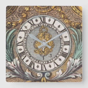 Blumenvintage Alte Uhr Dekor Römische Ziffern