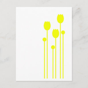 Blumenvintage gelb yellow postkarte