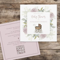 Blumenvintage Rosa Blumen QR-Code Social Media