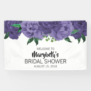 Blumenviolett Lila Brautparty Begrüßungsbanner Banner