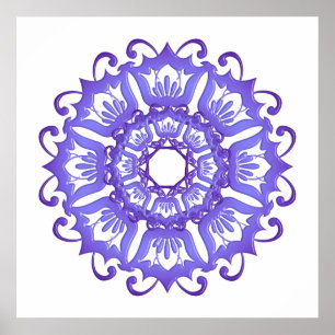 Blumenviolette Mandala. Poster