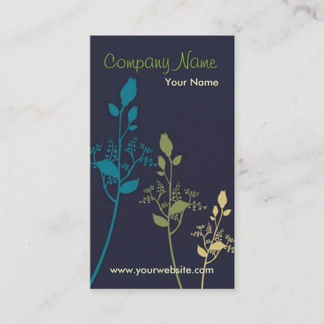 BlumenVisitenkarte (blau) Visitenkarte (Vorderseite)