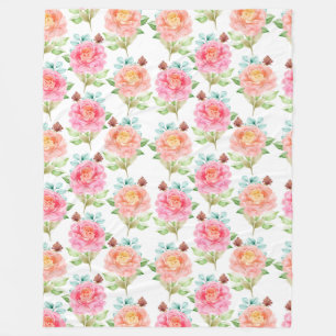 Blumenvliesdecke Fleecedecke
