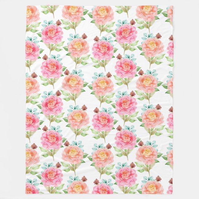 Blumenvliesdecke Fleecedecke (Vorderseite)