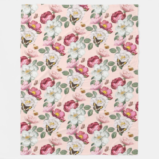 Blumenvliesdecke Fleecedecke (Vorderseite)