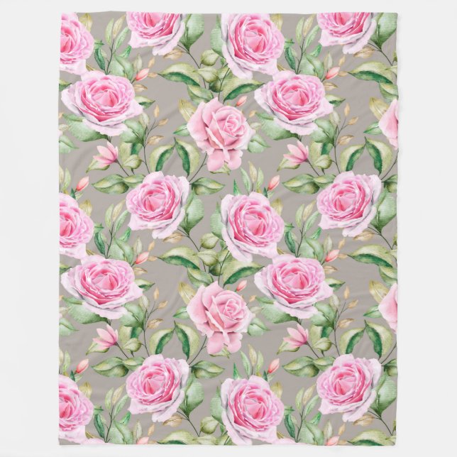 Blumenvliesdecke Fleecedecke (Vorderseite)