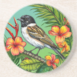 Blumenvogel Getränkeuntersetzer