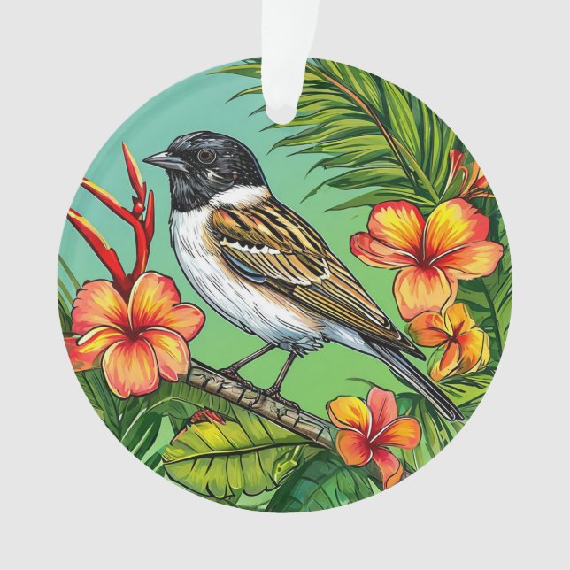 Blumenvogel Ornament (Vorderseite)