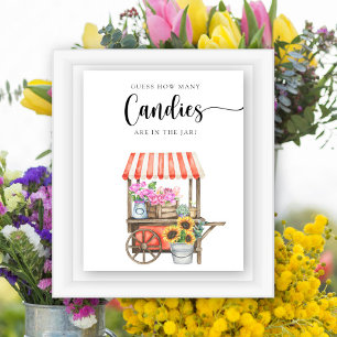 Blumenwagen Baby Shower - Rate die Anzahl der Süßi Poster