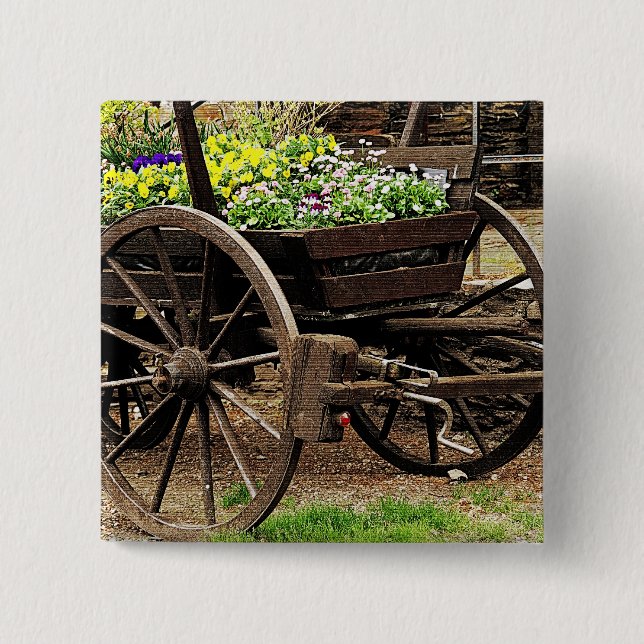 Blumenwagen Button (Vorderseite)