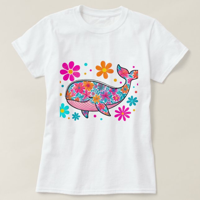 Blumenwald mit farbenfrohen Blume - Boho Ocean T-Shirt (Design vorne)