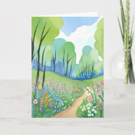 Blumenwald | Natur-Aquarell-Wildblumen Karte