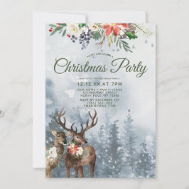 Blumenwald Waldtiere Weihnachtsfest Party Einladung
