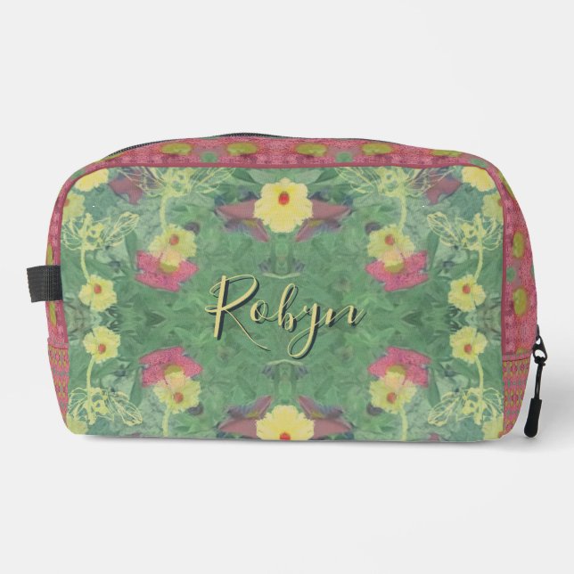 Blumenwaldfußboden Druck Nähtasche Waschbeutel (Vorderseite)