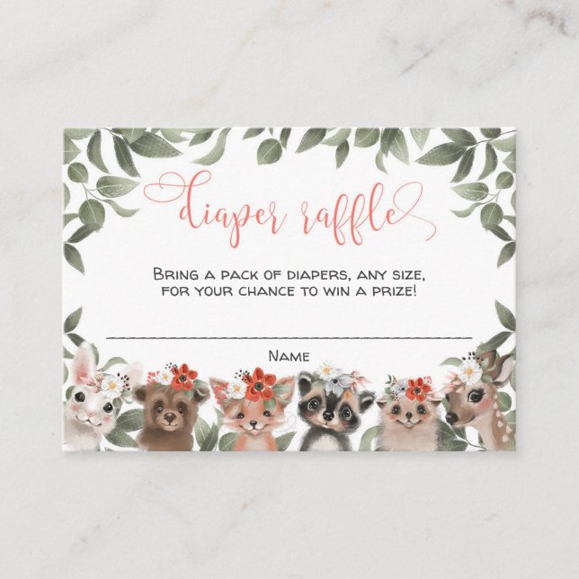 Blumenwaldtiere Waldmädchen Begleitkarte (Vorderseite)