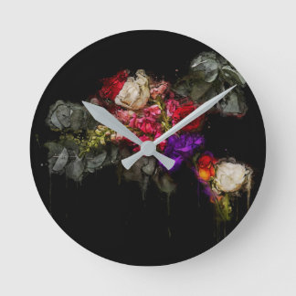 Blumenwall-Uhr Runde Wanduhr