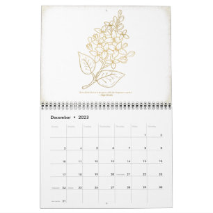 Blumenwallkalender 2023 Gold Kalender
