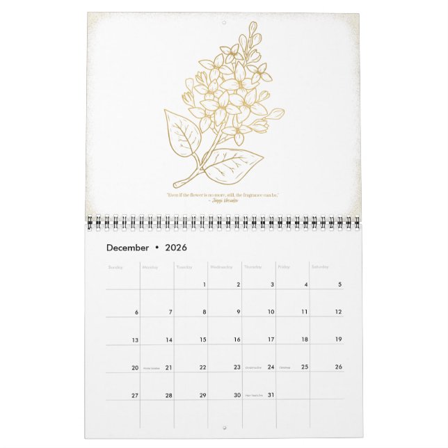 Blumenwallkalender 2023 | Gold Kalender (Dez 2026)