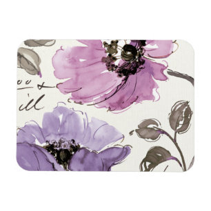 Blumenwaltz-Pflaumewatercolor-Blumen Magnet