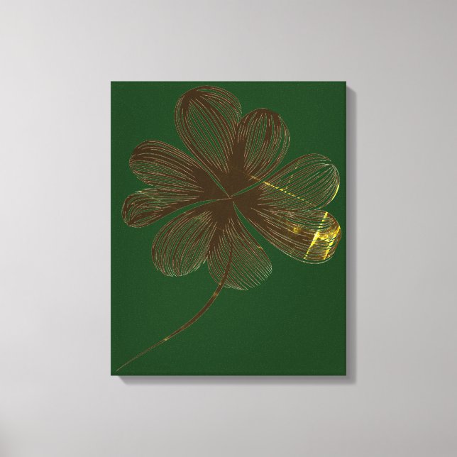 Blumenwandkunst | Vierblattklee Leinwanddruck (Vorderseite)