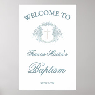 Blumenwappen Taufe Poster