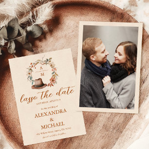 Blumenwappen Western Monogramm Hochzeit Save The Date