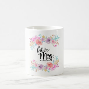 Blumenwasser-Farbzukünftige Frau Mug Tasse
