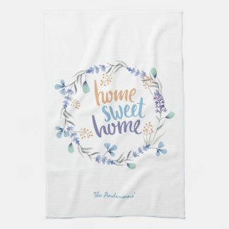 BlumenWatercolorwreath-Zuhause-Bonbon-Zuhause Küchentuch