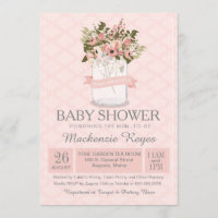 BlumenWeckglas-Babyparty-Einladung