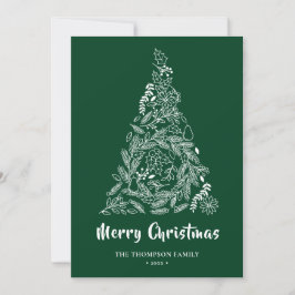 Blumenweihbaum |Poinsettia Pine Bough Green Feiertagskarte