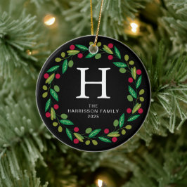 Blumenweihkranz Mit Monogramm Foto Keramik Ornament