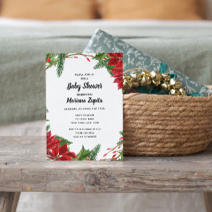 Blumenweihnachtsdusche Einladung