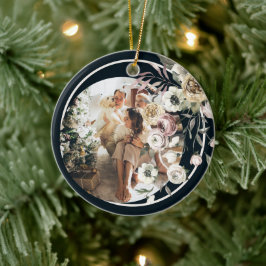 Blumenweihnachtsfest Foto Personalisiert Keramik Ornament