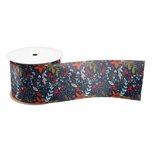 Blumenweihnachtsgebäck Blume Navy Gift Ribbon Satinband