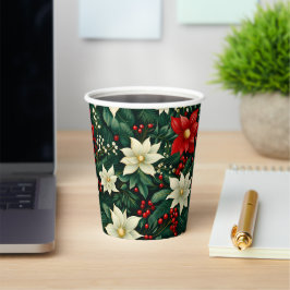 Blumenweihnachtsmuster Pappbecher